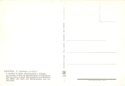 Opfer von Abel, Melchisedek und Abraham — Ravenna — Verlag A. Longo — Rückseite