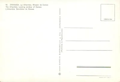 Alhambra — Widok z Daraxa — Garcia Garrabella y Cía, Zaragoza — Rewers