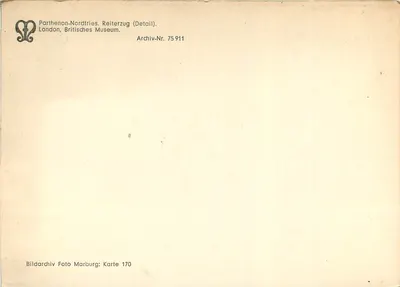 Parthenon - Nordfries. Reiterzug (Szczegół) — Londyn, Brytyjski Muzeum — Archiv-Nr. 75 911 — Rewers
