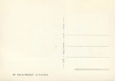 Wyspa Brehat - Port-Clos — (48) — wydawca C.A.P. - nr 407 — Rewers