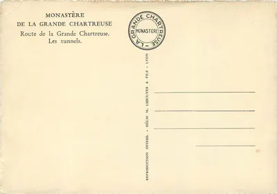 Route de la Grande Chartreuse — Die Tunnel — Verlag Hélios M. Lescuyer & Fils — Rückseite