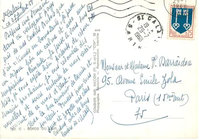 Margens do Loir — Carta postal ilustrada com 12 vistas de castelos e vilarejos — Combier Imp. (71, S.-et-L.) — Verso