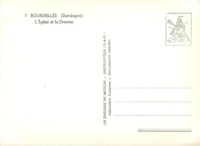 Bourdeilles (Dordogne) — A Igreja e a Dronne — Éditions du Moulin (S.A.O.) — Verso