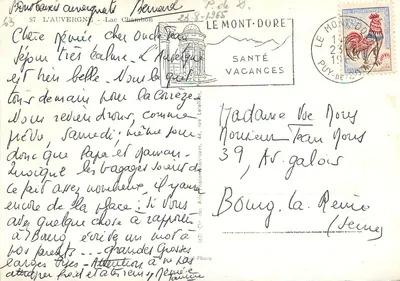 Jezioro Chambon — Mont-Dore — wydawca: Cir des Arts Photographiques — Rewers