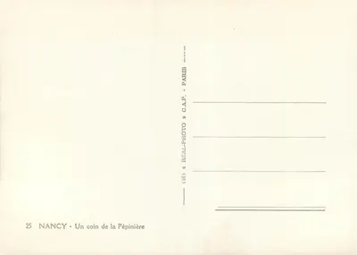 Nancy - Un coin de la Pépinière — C.A.P. - Paris — Rewers