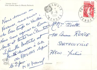 Wenecja Zielona — Muszla w Marais Poitevin — Combiér Drukarnia Mâcon — Rewers