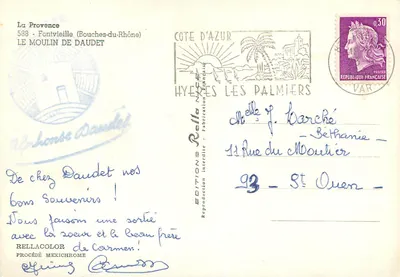 Moulin de Daudet — Fontvieille (Bouches-du-Rhône) — Éditions Rella — Verso