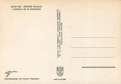 Wnętrze katedry w Amiens — Amiens (Somme) — Wydawnictwo Hachette — Rewers