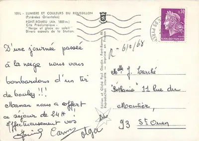 Font-Romeu — Estação de esqui — Edição Dino — Verso