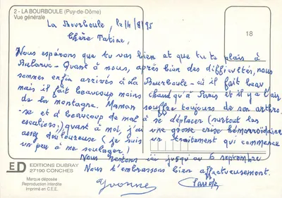 La Bourboule (Puy-de-Dôme) — Widok ogólny — Wydawnictwo Dubray, nr 27190 — Rewers