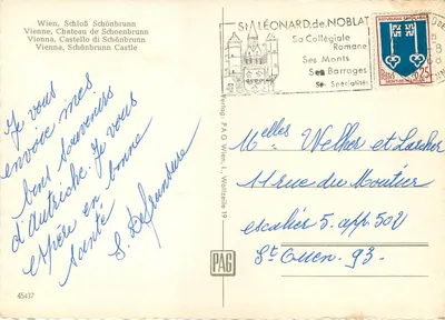Schönbrunn — Castelo de Schönbrunn — Verlag PAG Wien, 1. Wollzeile 19 — Verso