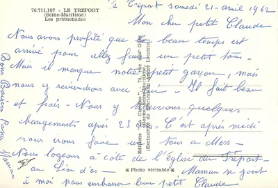 Le Tréport — Promenady — Wydawnictwo 'La Cigogne' — Rewers