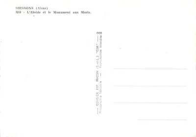 Soissons (Aisne) — Absydę i Pomnik Pamiętnikowy — Combier Imp. Macon — Rewers