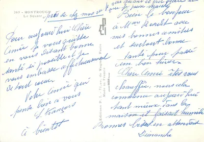 Montrouge - O Square — Éditions P.L. n°265 — Verso