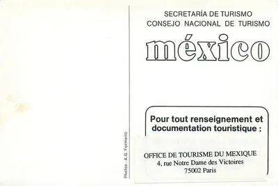 Maya-Statue — Berglandschaft am Sonnenuntergang — Secretaría de Turismo, Consejo Nacional de Turismo — Rückseite