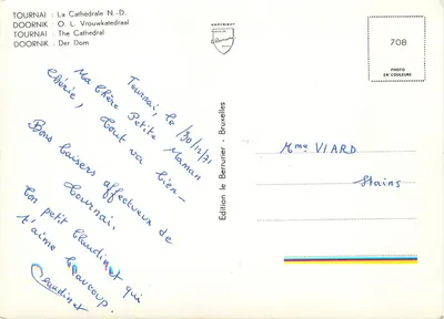 Tournai — Cathédrale Notre-Dame — Édition le Berrurier, n°708 — Verso