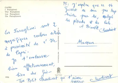 Les Faraglioni — Capri — Alterocca, nr 3703 — Rewers