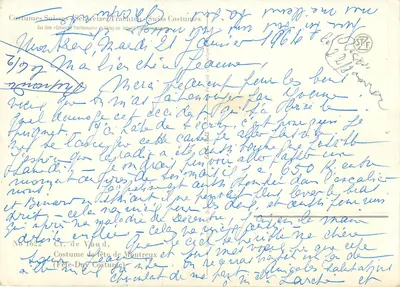Dwie kobiety w strojach festiwalowych z Montreux — Ct. de Vaud — Wydawca STF, n° 1622 — Rewers