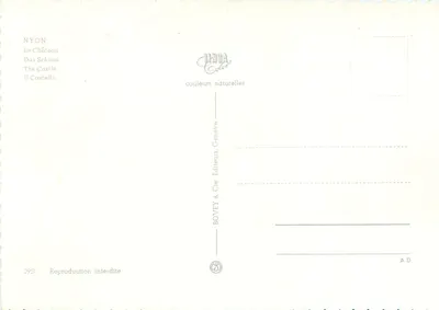 Nyon — Le Château — Bovey & Cie, Éditeurs, Genève — Verso