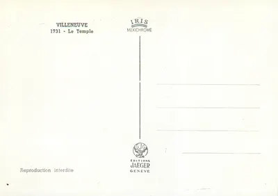 Villeneuve — Katedra — 1731 — Wydawnictwo Jaeger, Genewa — Rewers