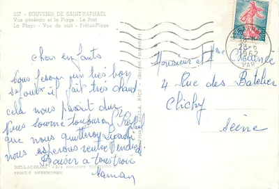 Saint-Raphaël — Ogólny widok i port — wydawca Rellacolor, nr 307 — Rewers