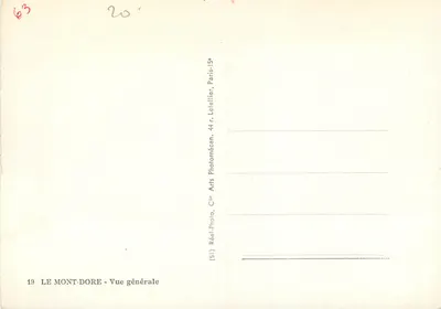 Mont-Dore — Allgemeine Ansicht — Réal-Photo, Paris — Rückseite