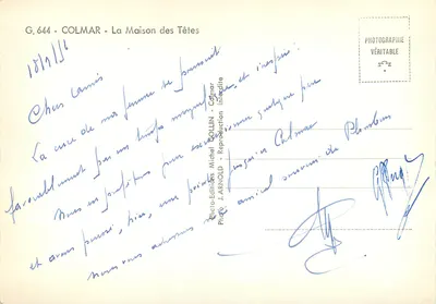 Colmar - A Casa das Cabeças — Foto J. Arnold - Edições Michel Collin — Verso