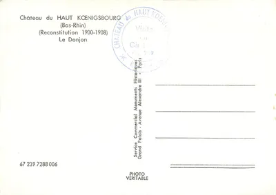 Castelo de Haut-Kœnigsbourg — Reconstrução 1900-1908 — Serviço Histórico Alexandre III, Paris — Verso