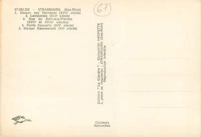 Stary Strażburg — Wydawca Hachette, nr 67.482.302 — Rewers