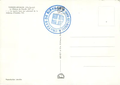 Zamek Ripaille — Thonon-les-Bains (Haute-Savoie) — Bovey i Cie, Wydawcy — Rewers