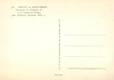 Abtei Saint-Denis — Grab von François Ier und Claude de France — von Philibert Delorme, 16. Jahrhundert — Rückseite