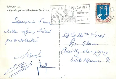 Turckheim — Corpo de Guarda e Fonte de Santa Ana — Les Éditions du Bouclier, Strasbourg — Verso