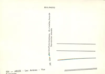 Arles — Arene — Widok z zewnątrz — Spółka Sztuki Fotomechanicznej, Paryż — Rewers