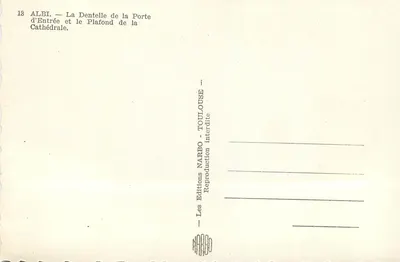Albi — Widok na dekorację wejścia i sufit katedry — Wydawnictwo Narbo, Toulouse — Rewers