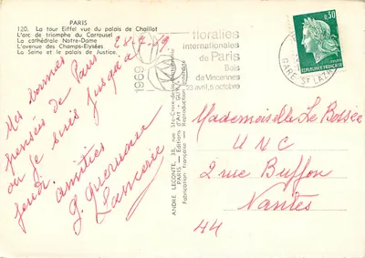 Paris — vista panorâmica — Edições André Leconte, n°120 — Verso