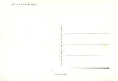 La Roche du Diable — naturalny przejazd pod ogromnym blokiem skalnym — V. Roeder — Rewers