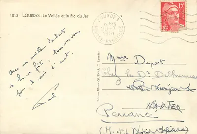Lourdes - La Vallée en het Pic du Jer — Foto-uitgave Quinault, n° 1013 — Achterkant