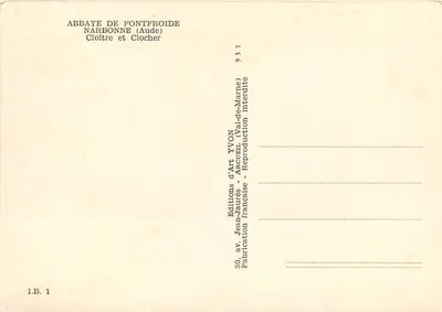Abbaye de Fontfroide — Klasztor i dzwonnica — Éditions d'Art Yvon — Rewers