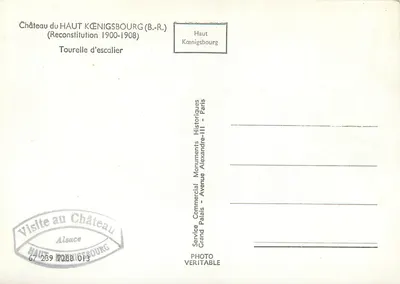 Zamek Haut-Kœnigsbourg — Wieża schodowa — Service Commercial Historiques, Paryż — Rewers