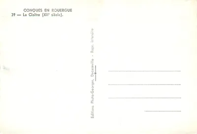 Conques na Rouergue — O Claustro (século XII) — Edições Decazeville — Verso