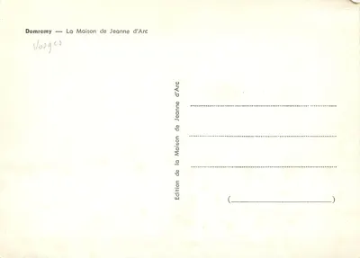 Domrémy — La Casa de Juana de Arco — Edición de la Casa de Juana de Arco — Reverso
