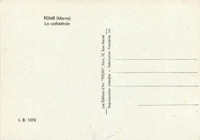 Reims — Katedra — Wydawnictwo Sztuki YVON — Rewers