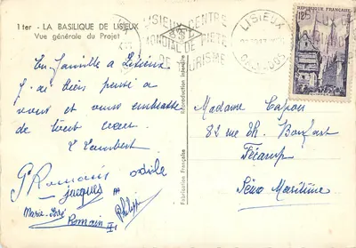 Bazylika w Lisieux — Ogólny widok projektu — Wydawnictwo francuskie — Rewers