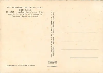 Igreja de Santa Joana d'Arc em Gien — Gien (Loiret) — Editor Valoire — Verso