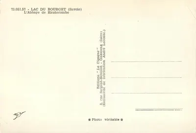 Abbatia Hautecombe — Jezioro Bourget (Savoie) — Wydawnictwo 'La Cigogne' — Rewers