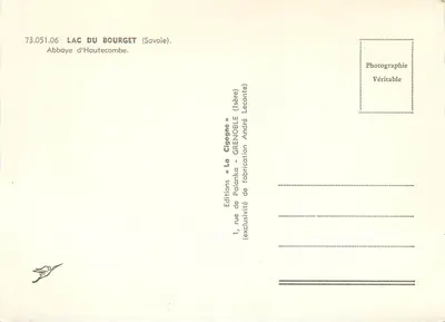 Abbaye d'Hautecombe — Lac du Bourget — Wydawnictwo La Cigogne — Rewers