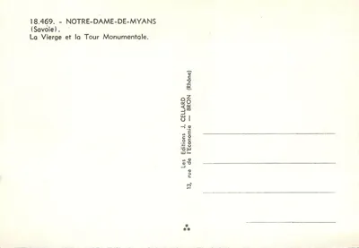 Nossa Senhora de Myans — A Virgem e a Torre Monumental — Éditions J. Cellard — Verso