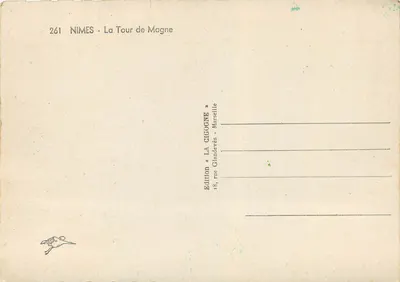 Nîmes - A Torre de Magne — Edição « LA GIGOGNE » — Verso