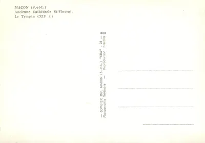 Macon (S.-et-L.) — Stara katedra św. Wincentego — Tympan (XII wiek) — Combier Imp. MACON — Rewers