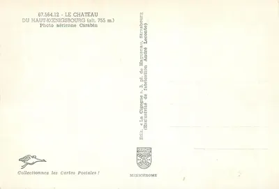 Castelo de Haut-Kœnigsbourg — vista aérea — editor IRIS, número de série 67.564.12 — Verso